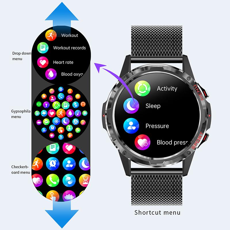 Ceas Inteligent de Exterior Bărbați Femei Apel Bt Fitness Impermeabil Sport Încheietură Inteligentă Ceas Inteligent Online Pentru Telefon Iphone Android