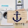 3pcs Sailing Boat Anchor Bathroom Rug Set Non-Slip U-Shaped Mat and Toilet Lid Cover Ocean Nautical Theme Washable Floor Mats