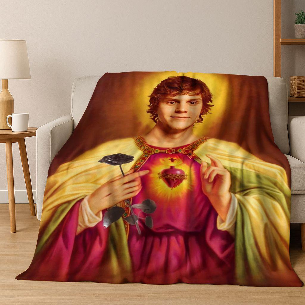 

26 Style Evan Peters Handsome Art Flannel Blanket,Cozy Soft Throw Blanket for Home Bedroom Bed Sofa Picnic Office Cover Gift Kid 75x90cm