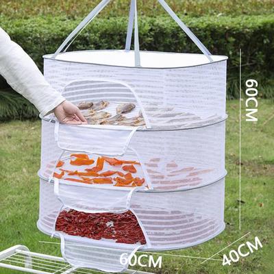 1/2/3 Schicht hängender Mesh-Trockenkorb U-förmiger Reißverschluss-Design Lebensmittel Fisch Kleidung hängendes Trocknungsnetz Outdoor faltbarer hängender Mesh-Trockner