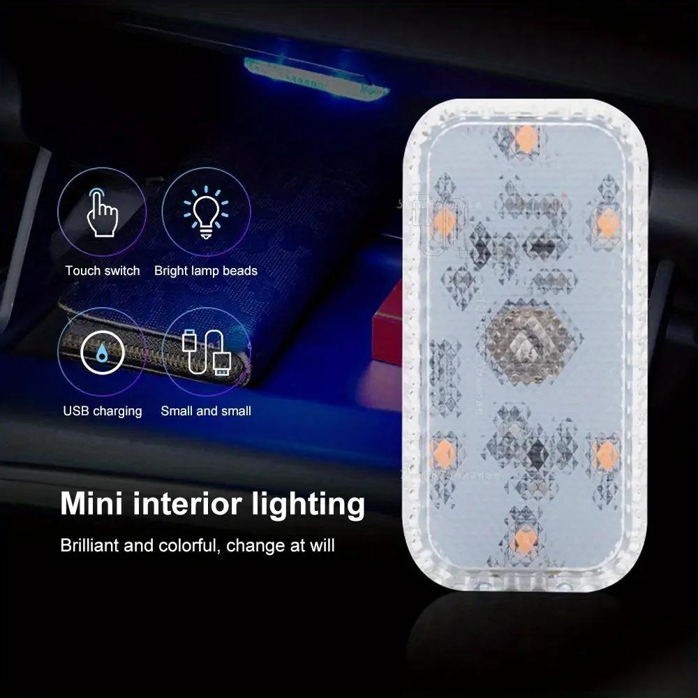 LED Car Touch Light Wall Reading Lamp Magnet Base Wireless Car Ceiling Roof Dome Light USB Charging Auto Interior Lighting Tools