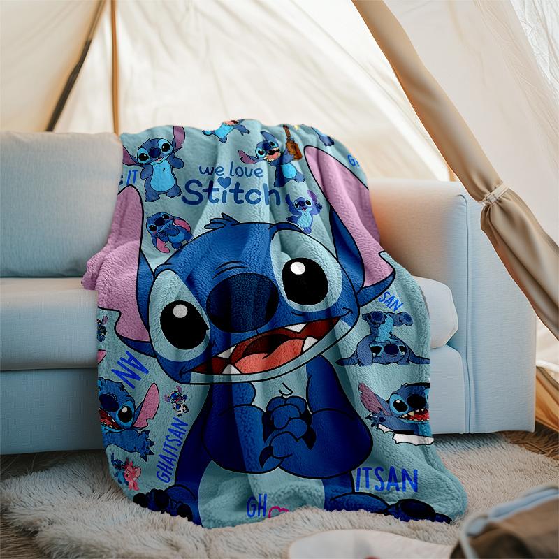 1pc S-Stitch2 Theme Blanket - Digital Print, Polyester, Cozy for All Seasons, Perfect for Outdoor, and Travel