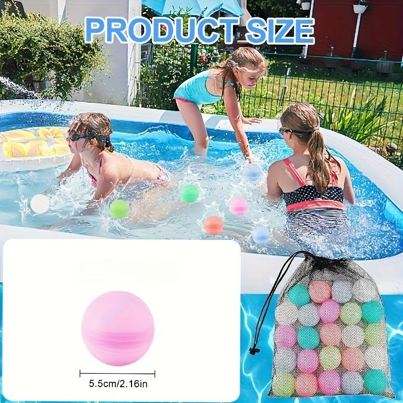 6/10/24 Stück Wiederverwendbare Wasserbälle, Silikon-Wasserballons, Aufblasbare Wasserspielzeuge für Poolspaß - Zufällige Farben