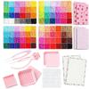 Maazusa IJzeren Kralen 24 Kleuren Set 2,6 mm Ca.. 9600 Stukjes met Pincet & 6 Gereedschappen DIY Knutselpakket