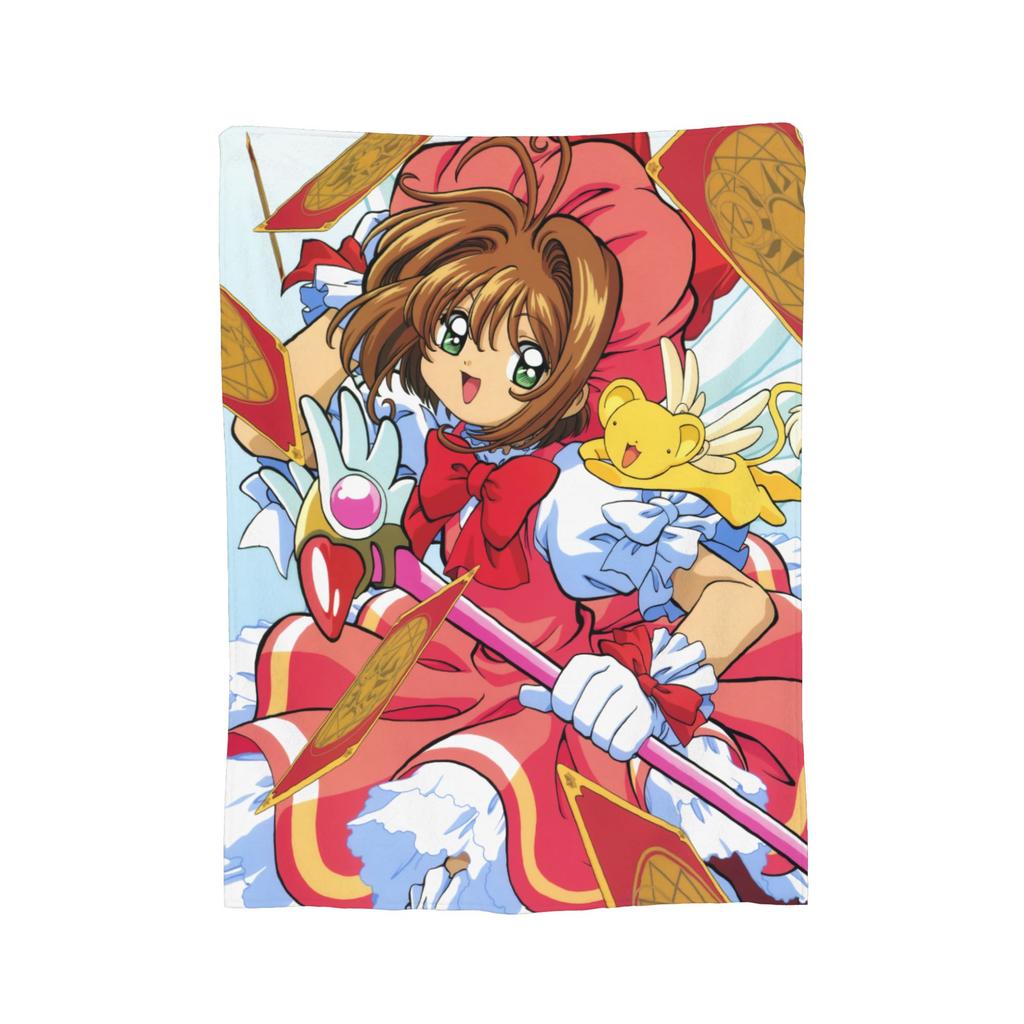 Anime Cardcaptor Sakura Blankets Flannel Spring/Autumn  Breathable Super Warm Throw Blanket for Bed Travel Quilt