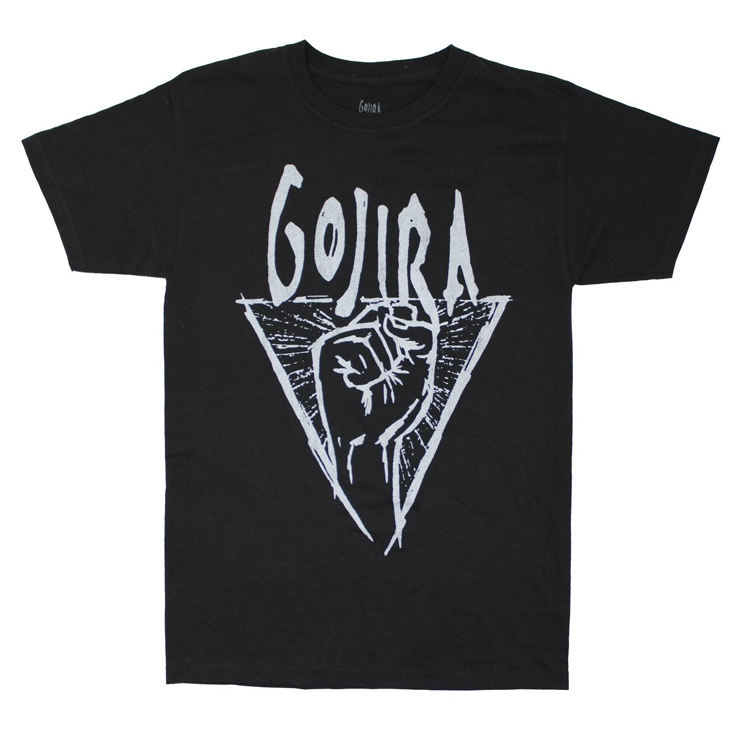 Men s Gojira Power Fist T-shirt Small Black XL