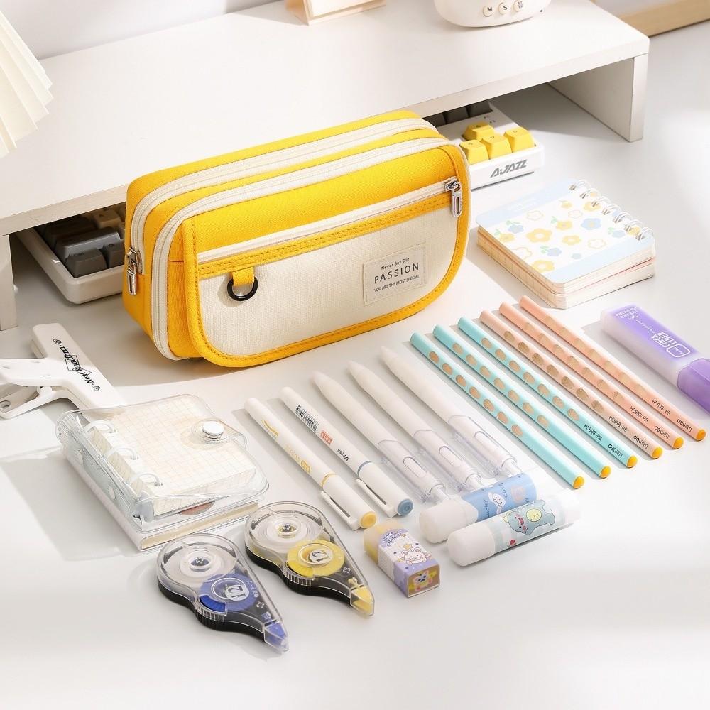 Korean Style Pen Bag Simple Design Flap School Bag New Pencil Case  Student Use School Supplies