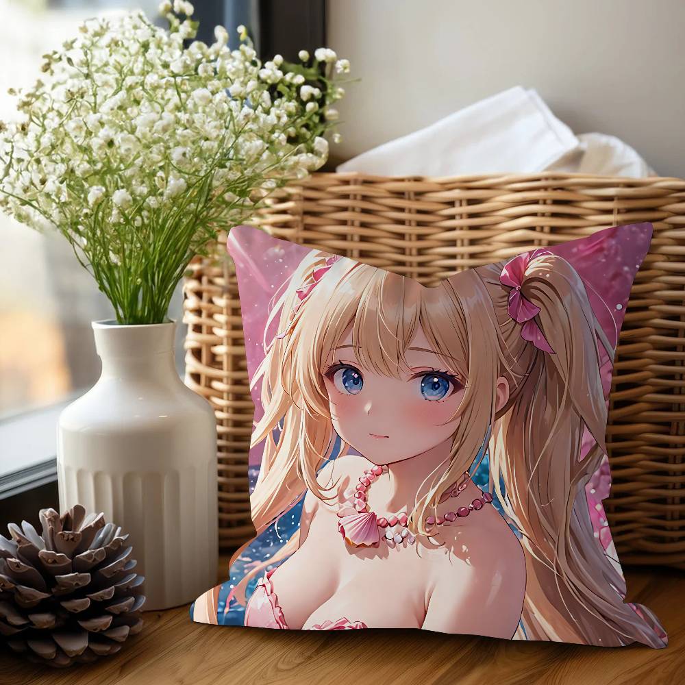 Mermaid Melody Anime Pichi Pitch Pillowcase Toon Gift Cushion Cover Bedroom Home Sofa Chair Seat Decor Pillow Case