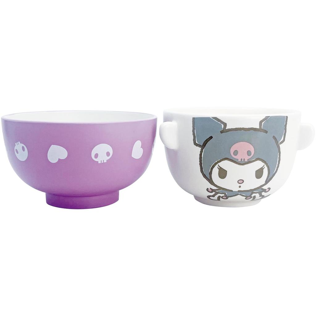 San Art Sanrio Kuromi Soup and Rice Bowl Made In Set, Mini, Gift, Japan, SAN4213-4
