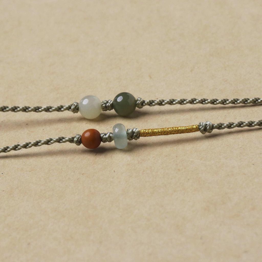 Handmade Hetian Jade Pendant Necklace Rope