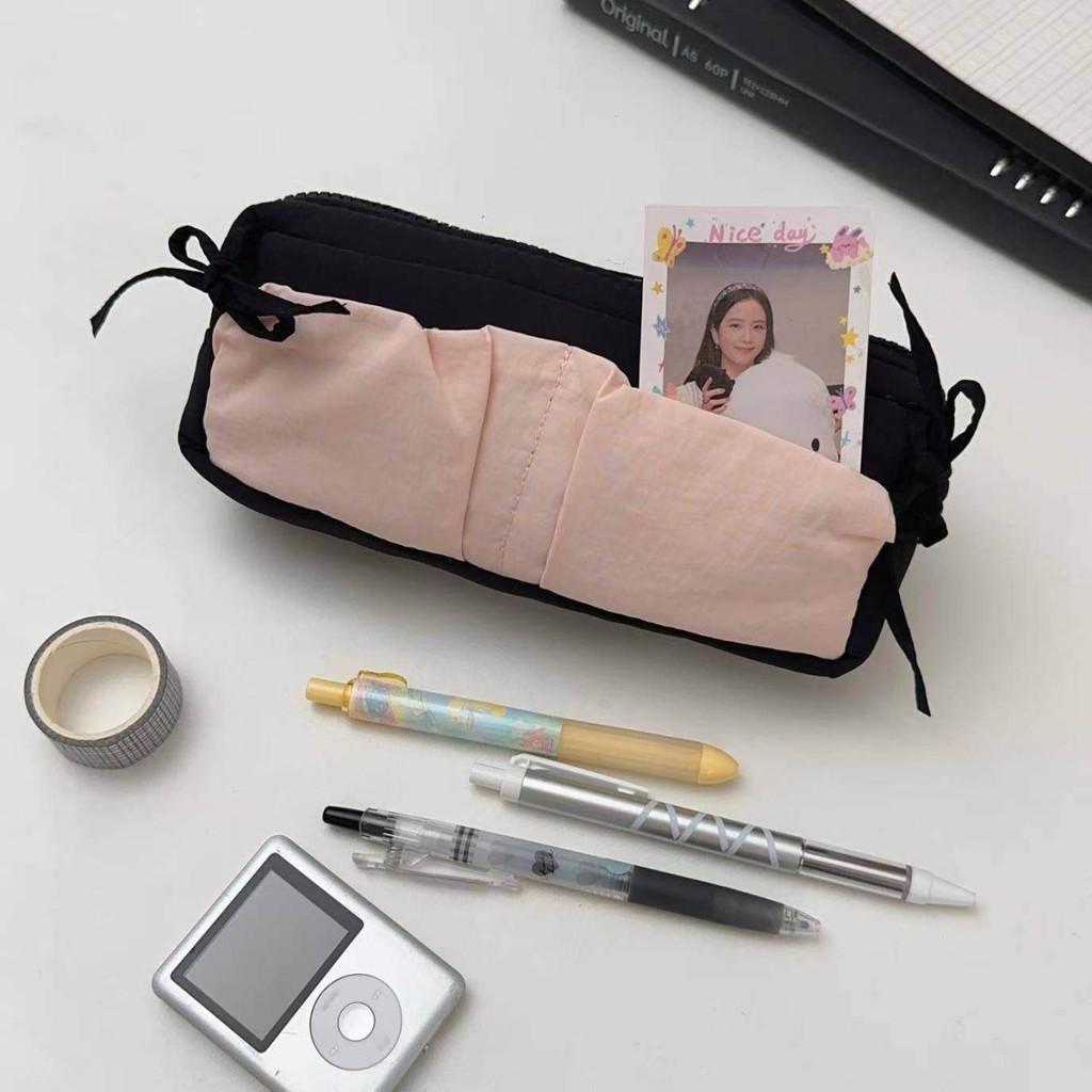 Canvas Cloud Ribbon Butterfly Pencil Case With Large Capacity For Students And School Supplies