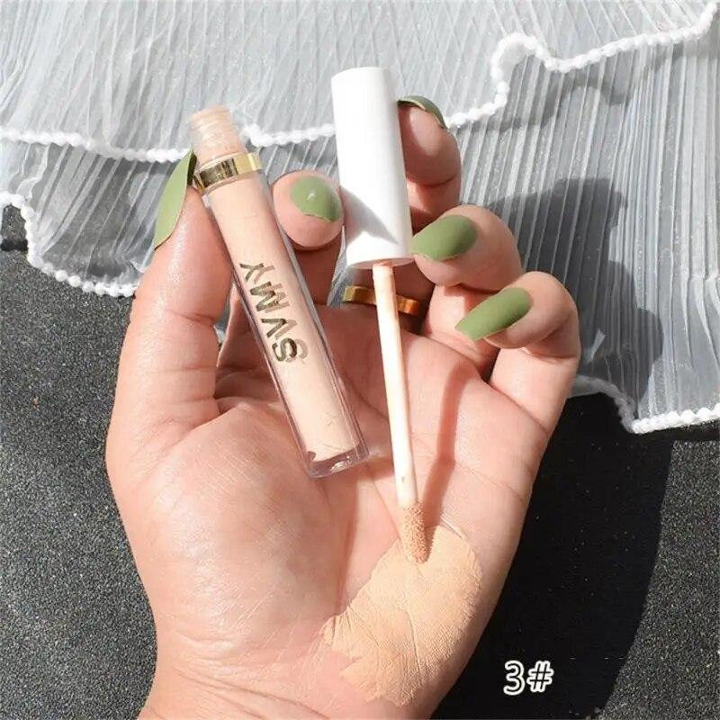 2pcs Liquid Concealer High Covering Moisturizing Oil Control Foundation Invisible Pores Dark Circles Freckle Face Contour Makeup Tool
