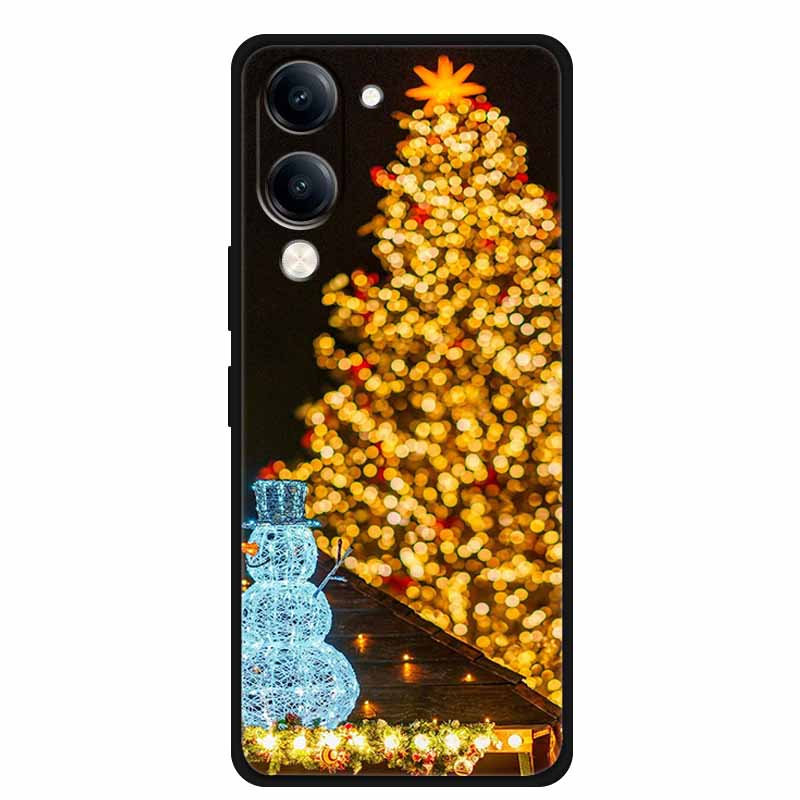 Christmas Case For Vivo Y04 Y04S Y37C Soft Silicone Phone Cover Funda For Vivo Y 04 04S 37C Black TPU Protective Bumper Casing