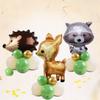 Jungle Animal Balloon Set Rabbit Deer Hedgehog Raccoon Fox Bear Aluminum Film Suitable for Party Decoration