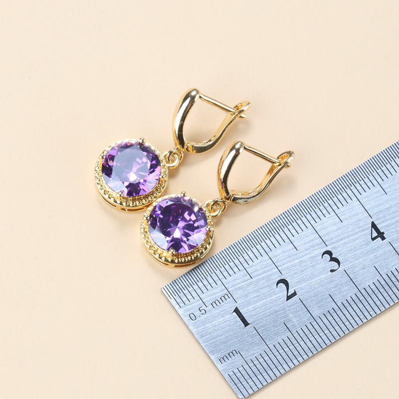 Gold Plated Women Wedding Accessories Natural Crystal Jewelry Sets For Women African Necklace And Earrings Open Ring Gift