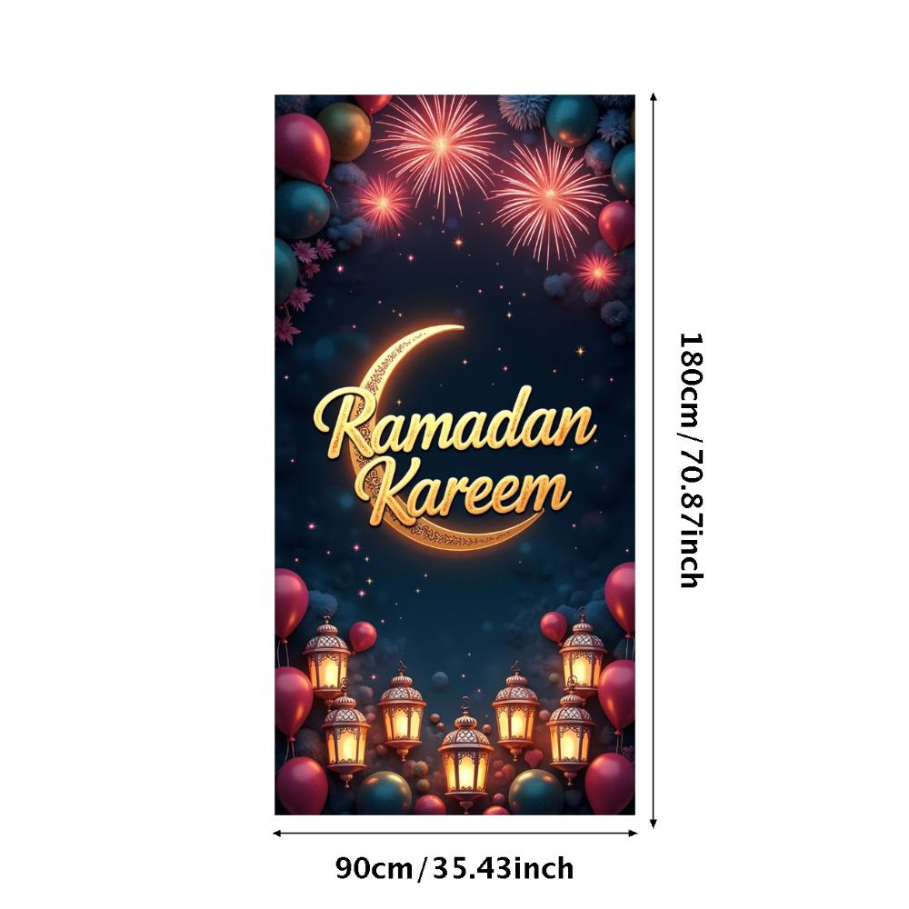 Ramadan Kareem Banner Mosque Lanterns Festive Welcome Backdrop Ramadan Mubarak Party Home Decor Photography Props Background