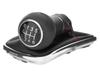 VW Golf IV 97-03 Gear Shift Knob with Boot, Red Stitching, Chrome Frame, 6-Speed, 12mm Hole