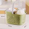 Cesto Organizer in Plastica con Manici Drenante Contenitore per Articoli da Toeletta Cesto Impilabile per Bagno Cucina Campeggio Palestra