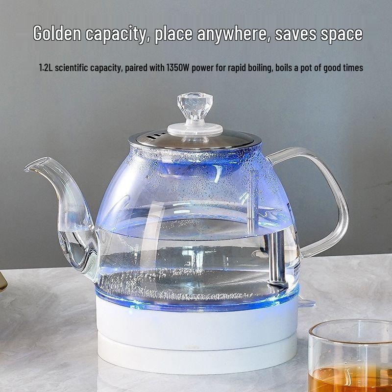 

Large Capacity Electric Glass Kettle with Blue Light, Auto Power-Off, Multi-Functional for Boiling Water and Tea