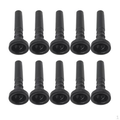 10 Pieces Plastic Trumpet Mouthpiece for Accessories Black