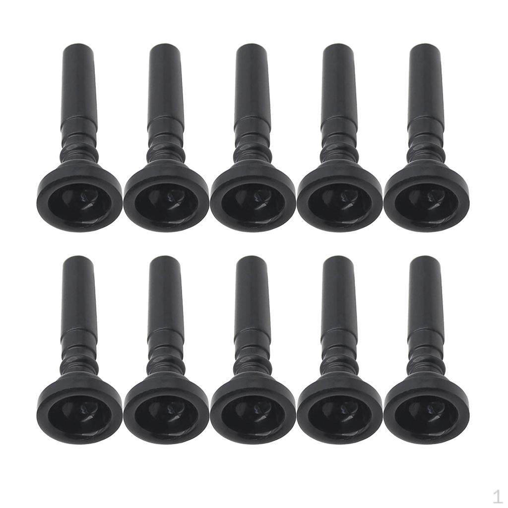 

10 Pieces Plastic Trumpet Mouthpiece for Accessories Black