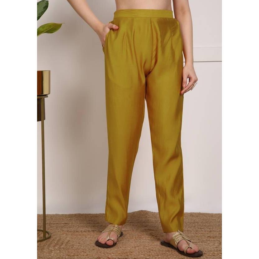 Indian Pakistani Pure Silk Kurti Pant Dupatta Set Women Party Wear Salwar Kameez VF-20219