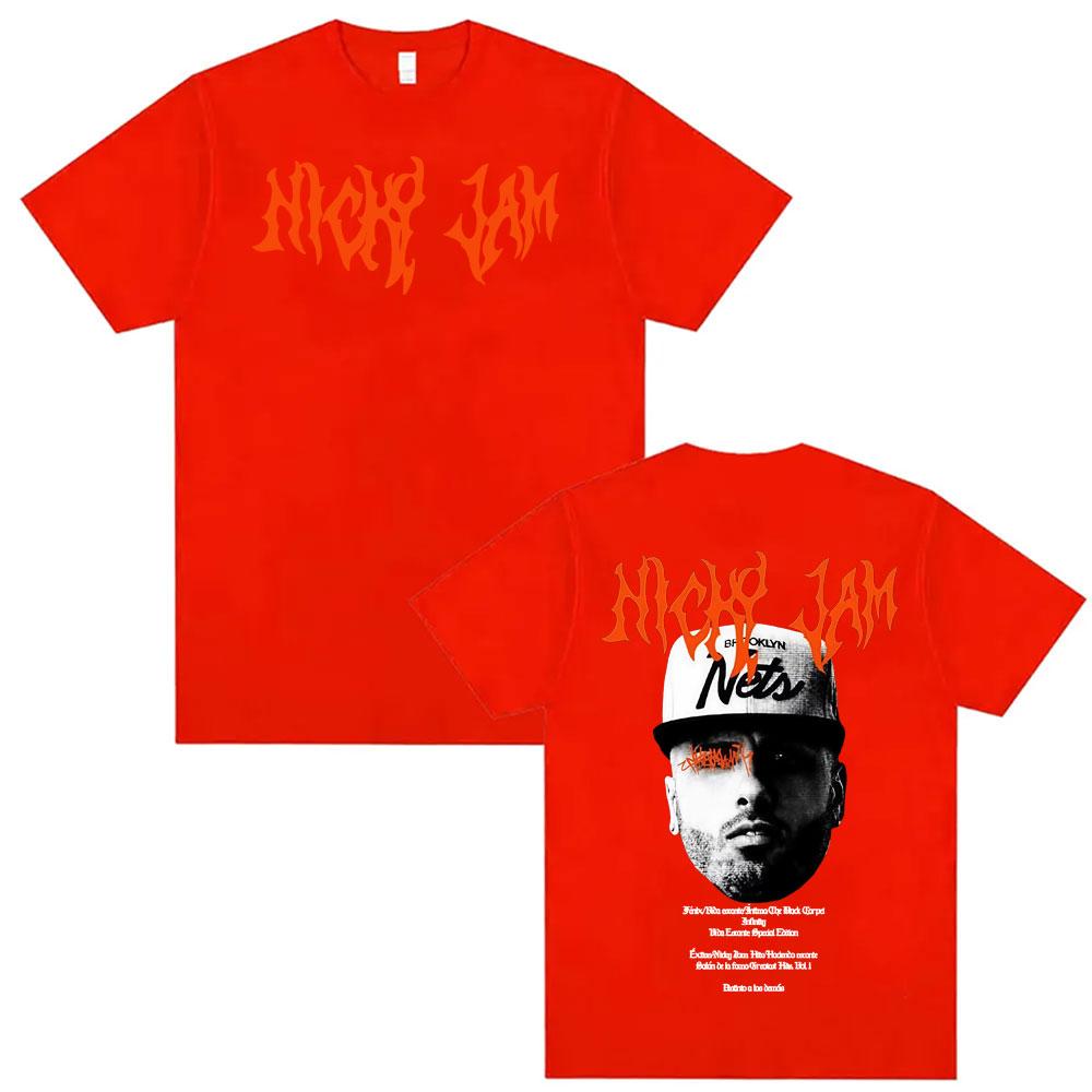 Rapper Nicky Jam s Album Graphic T-shirt Is A Men s Fashion Retro Pop Music Fashion Trend Summer Print 100% Pure Cotton T-shirt M