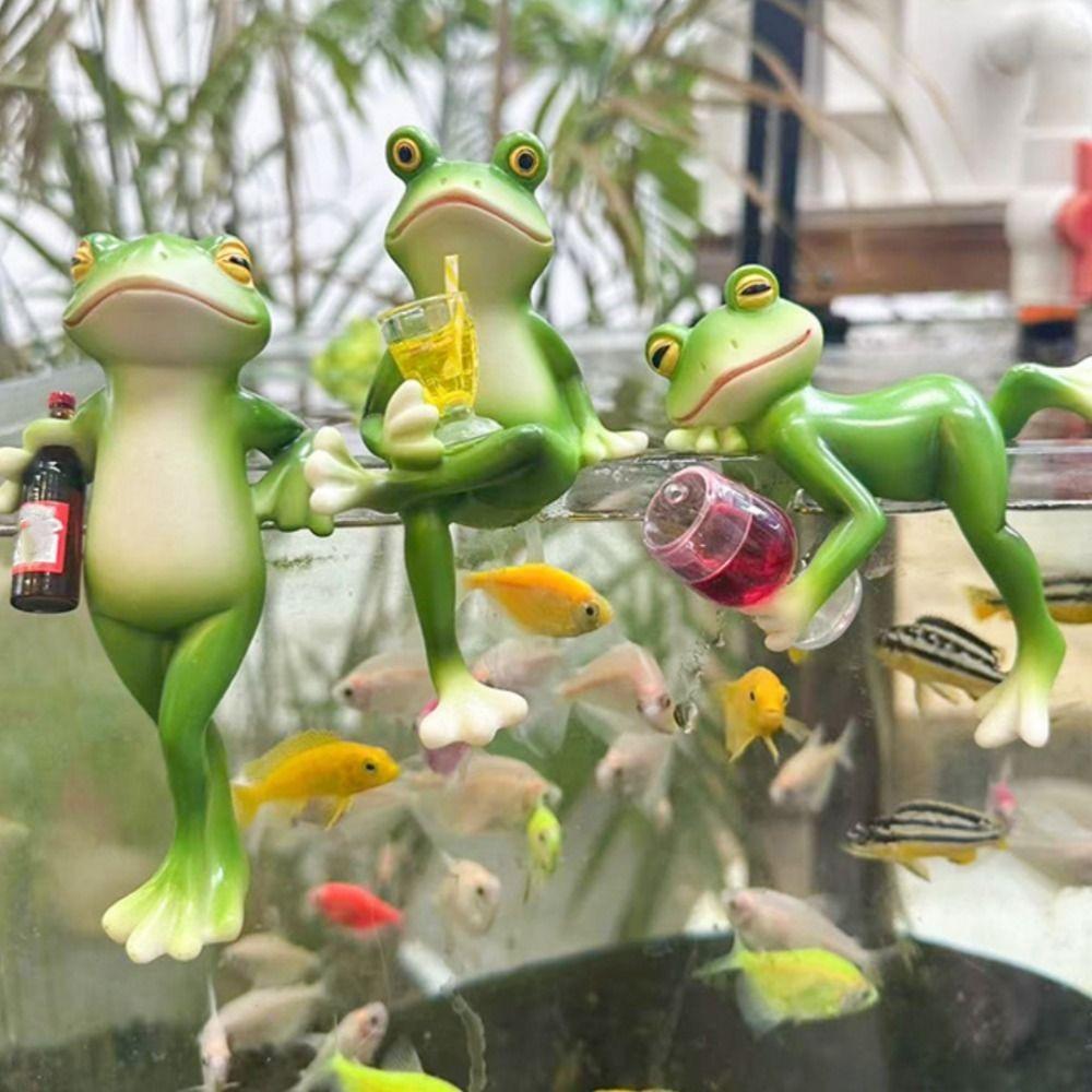 Hanging Flower Pot Edge Frog Decorative Ornaments Resin Simulation Animal Ornament