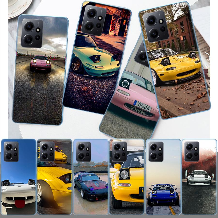 Mx5 M-Miata Phone Case For Redmi 12 13C 12C 15C 9 10 10C Note 13 Pro Plus 14 15 Pro 9T 9C 9A TPU Soft Cover Clear Cell Cases Sho