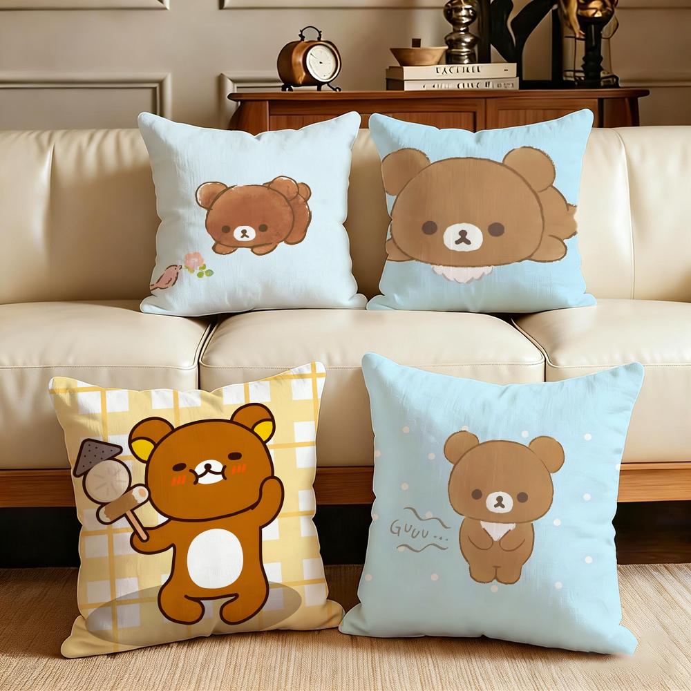 Cute Rilakkuma Cushion Cover Cushion Cover Set 4Pcs 50x50 45x45 40x40 Pillowcase Decorative Sofa Home Decor