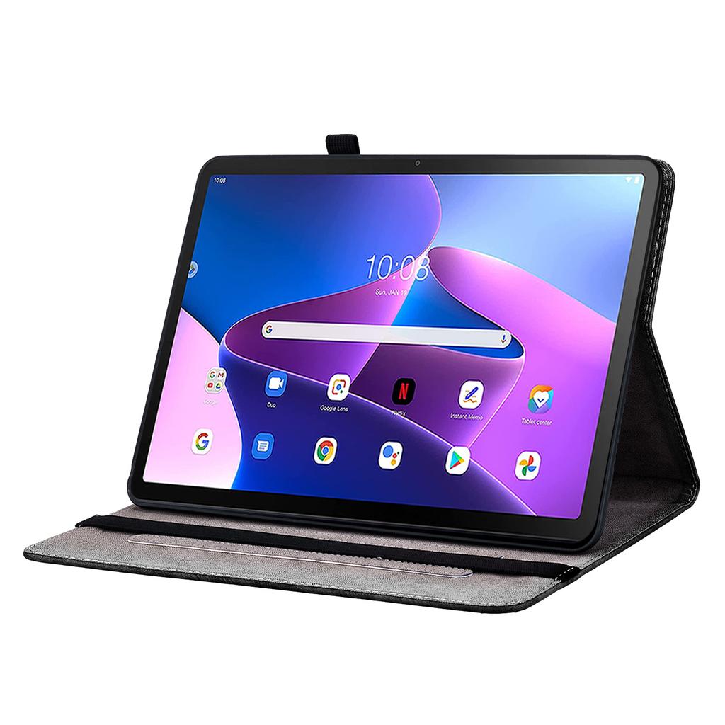 Para Lenovo Tab M10 (Geração 3) Capa de Couro com Padrão Impresso com Suporte e Porta-Cartões para Tablet