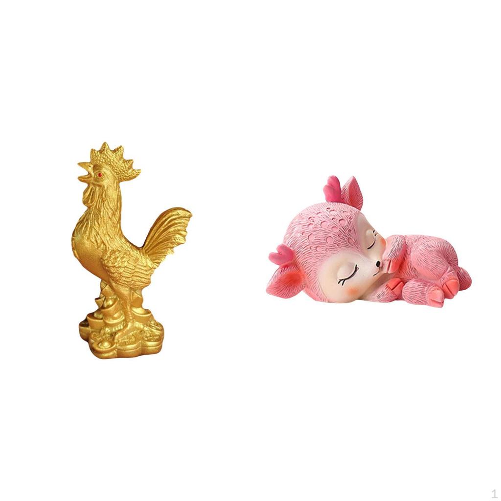 Feng Shui And Sleeping Deer Resin Figurine Home Decor Sculpture for Birthday Anniversaries