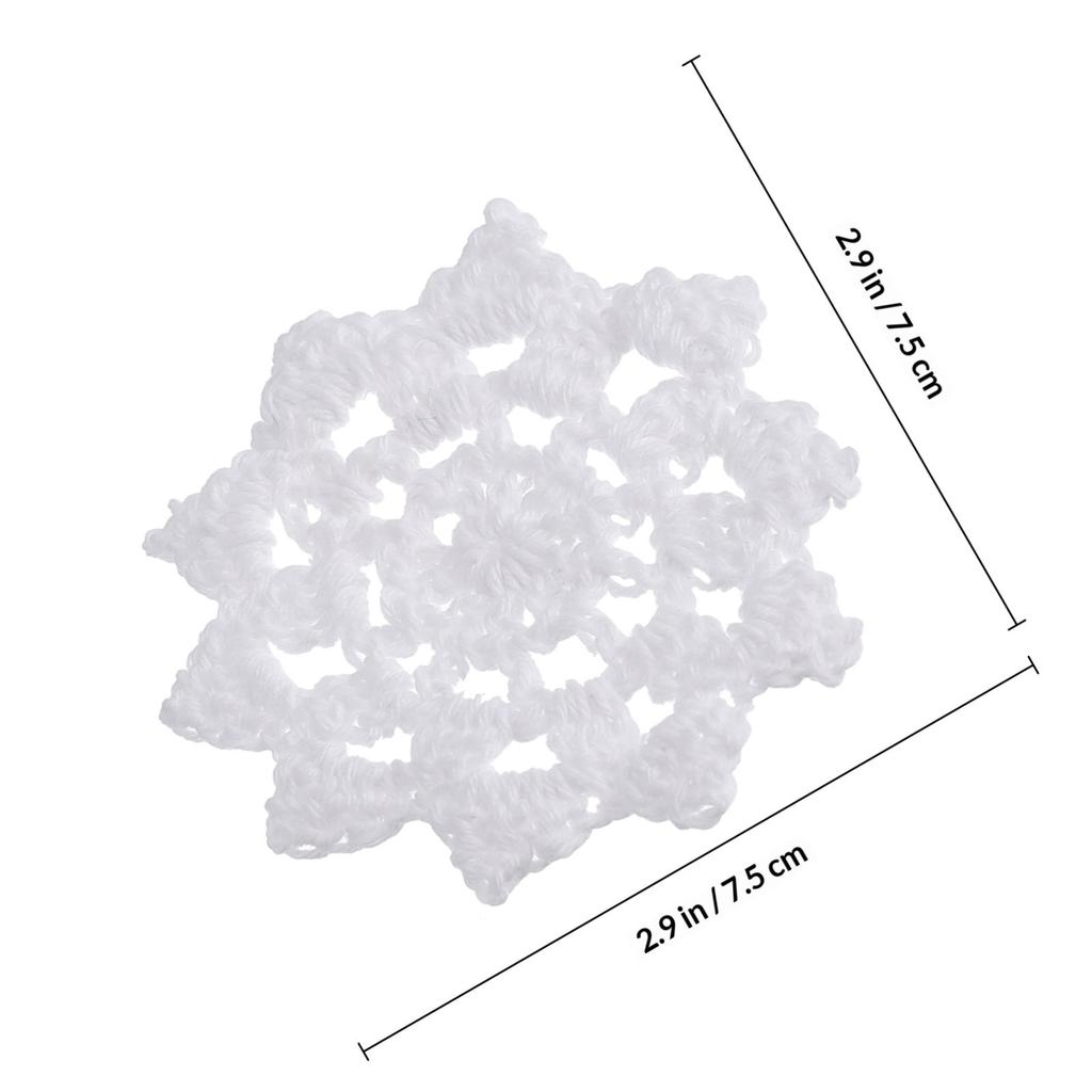 20Pcs DIY Embellishments Crocheted Applique Cotton Flower Lace for Blouse Scarf Hat Sewing Crafts Handmade Courses
