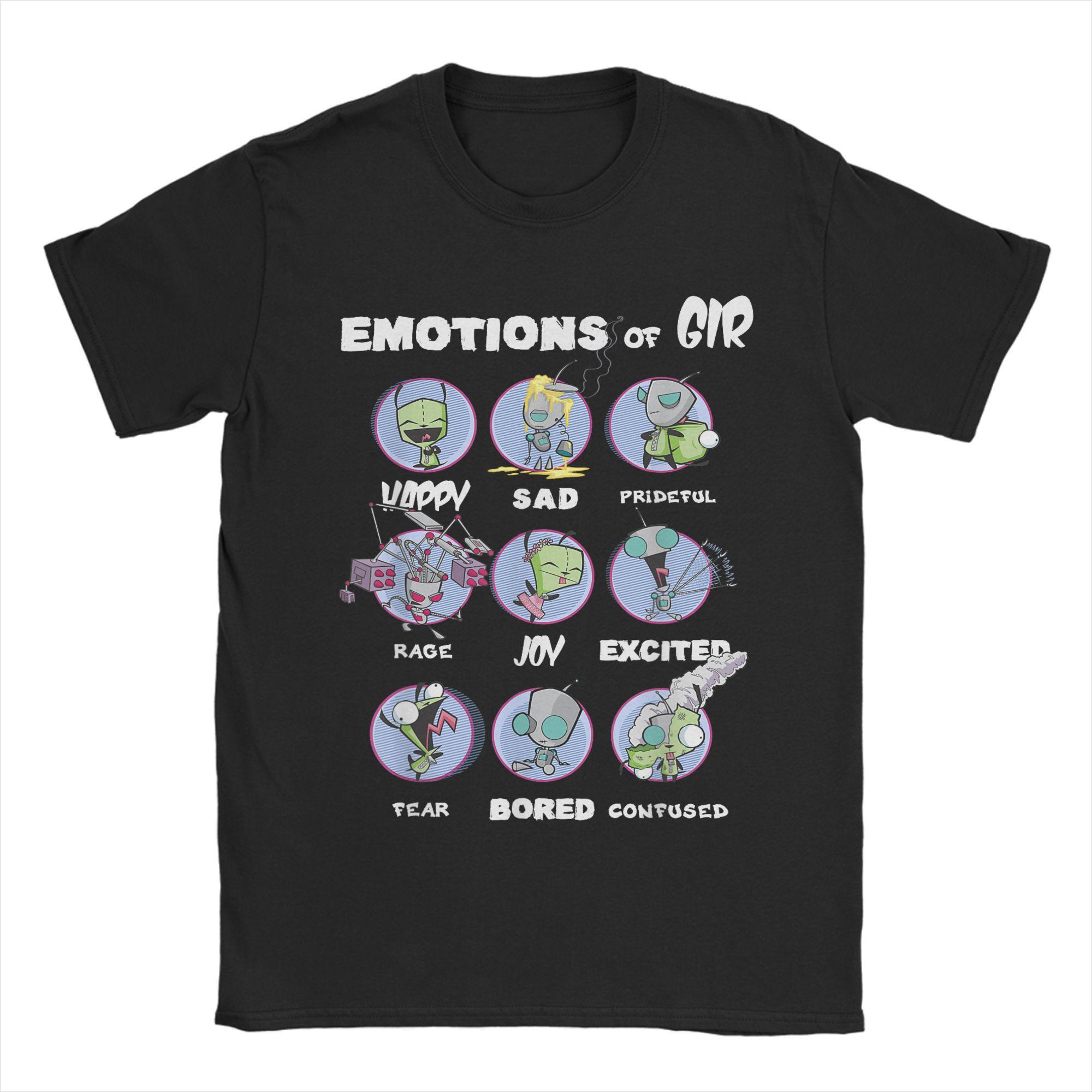 Leisure Invaders Zims It s My Birthday Zim & Gir T-Shirt Men Cotton Short Sleeve Round Neck Summer Clothing 4XL