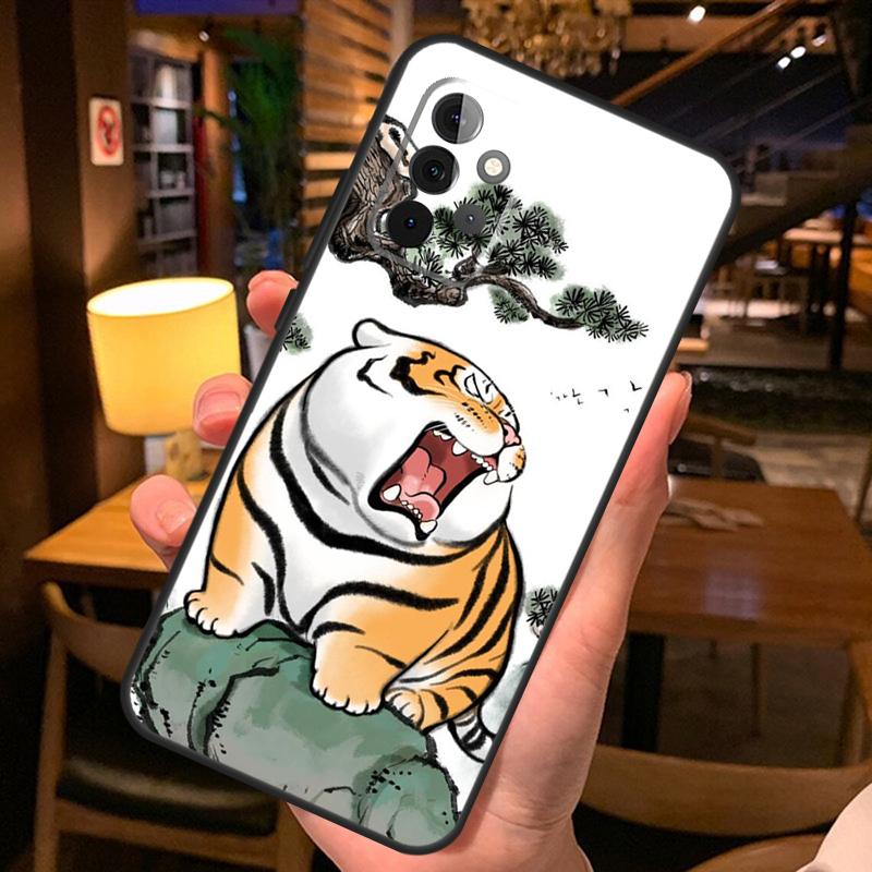 Cartoon Fat Tiger Case For Samsung Galaxy A52 A12 A22 A32 A42 A51 A71 A13 A23 A33 A53 A14 A54 A34 Phone Cover