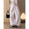Johnature Casual Fashion Elastic Waistband Spring Summer Balloon Jogger Pants For Women Loose Comfortable Simple Trousers