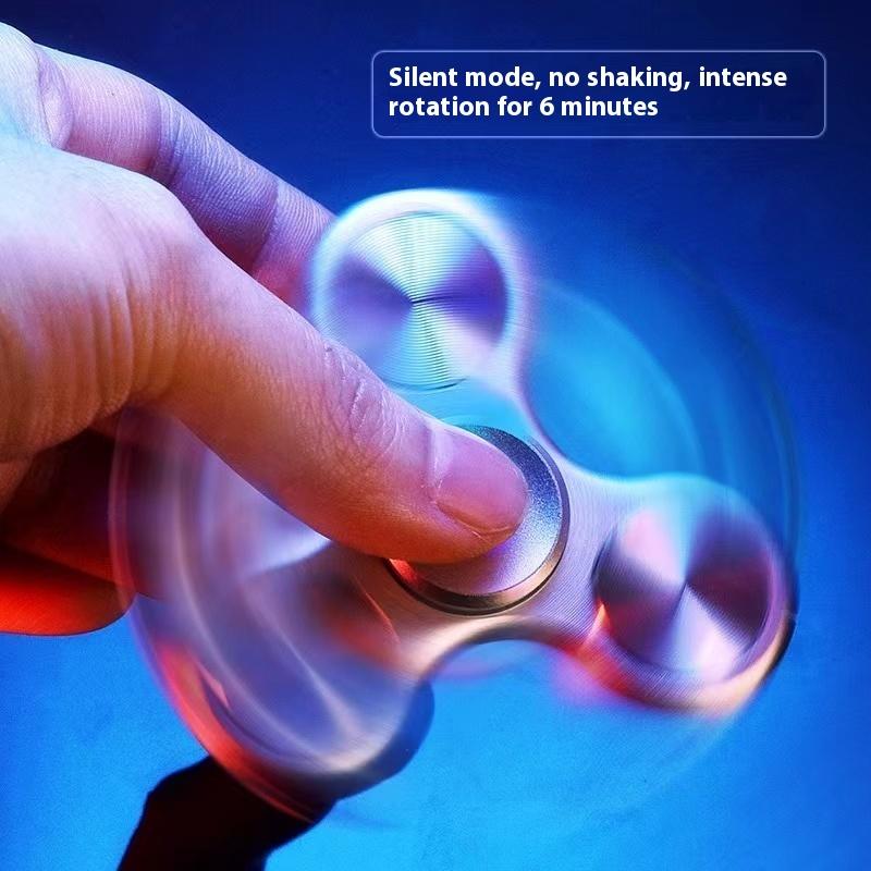 Three Leaf Fingertip Gyro Rotator EDC Seven Stage Electroplating Mixed Autism ADHD Finger Gyro Metal Bearing Decompression Gift