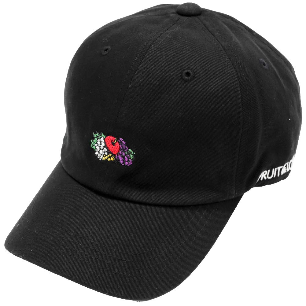 

FRUIT OF THE LOOM Logo Embroidered Cotton Low-Profile Polo Cap, 6-Panel, Unisex, Jet Cap for Men and Women (Black)