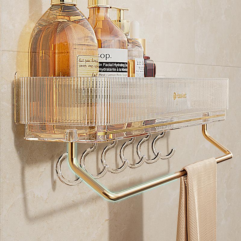 Bathroom Shelf Perforation-free Wall-mounted Bathroom Shelf Toiletries Storage Shelf On The Bathroom Counter Wall