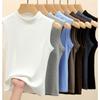 Round Neck Threaded Base Shirt for Women Sleeveless Vest Camisole Top