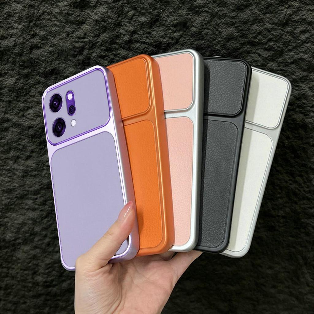 Premium Executive Leather Case for OPPO Reno14 Pro 5G Large Window Lens Protector Cover