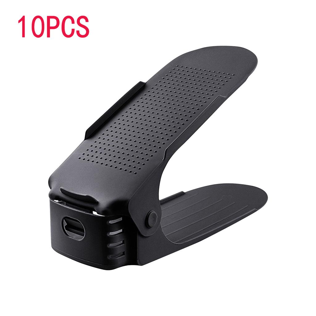 10 Stück Verstellbarer Doppelschicht-Schuhständer verdickt und platzsparend Schuhaufbewahrungsregal mit flachem Boden Stiefelaufbewahrung Schuhregal