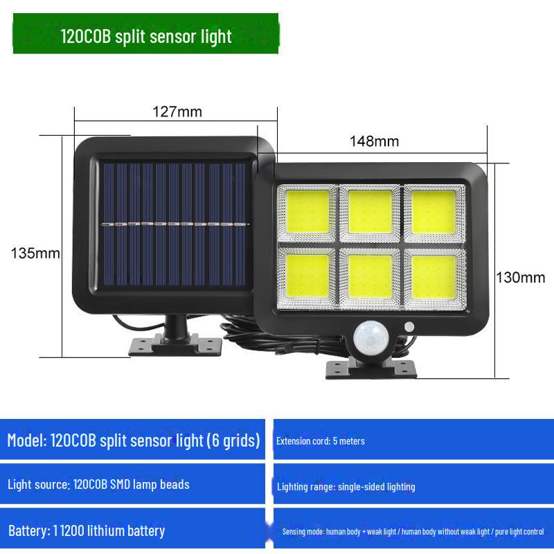 

10 датчиков COB наружный солнечный светодиодный настенный светильник - 56 ламп для помещений, гаража и сада