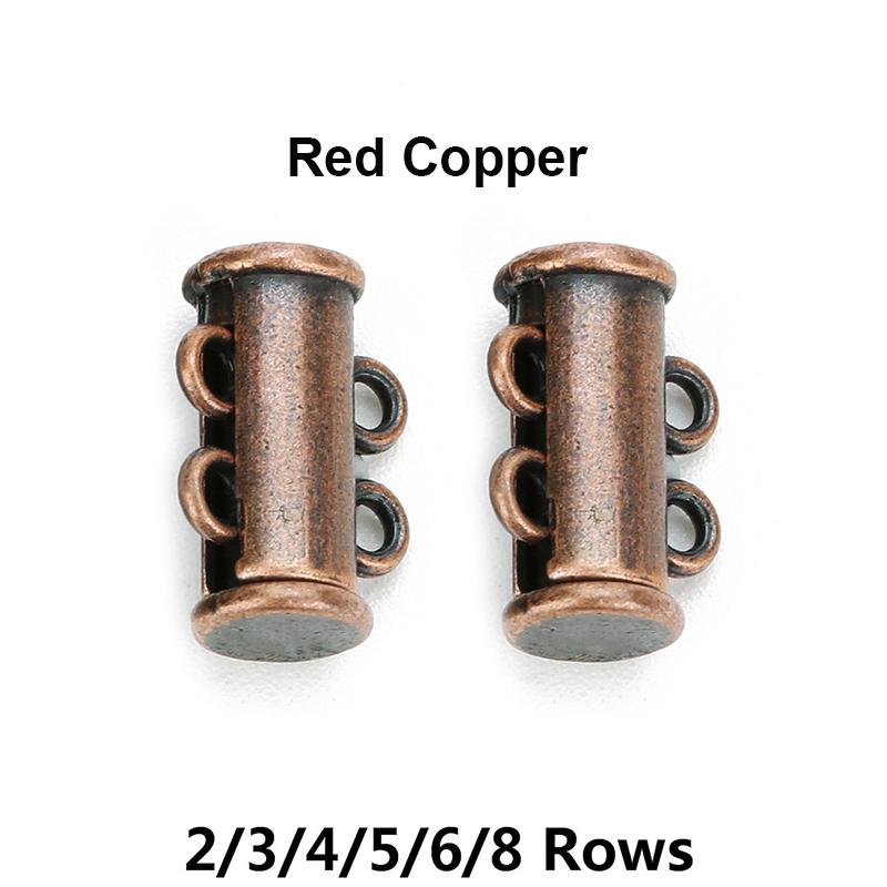 

5pcs Gold Plated Strong Magnetic Slide Tubes Lock For Layered Bracelet Necklaces Buckle Hook Jewelry Making Findings Wholesale 2 Rows
