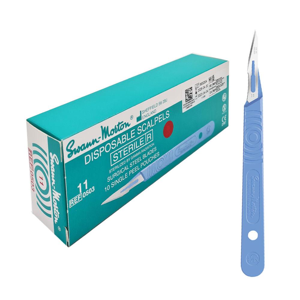 Swann-Morton Surgical Scalpel 11 Sterile 10-Pack Stainless Steel