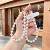 Beaded Faux Pearl Phone Lanyard and Keychain Charms - Drop-Proof Handheld Accessory