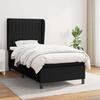 Maison Exclusive - Slatted Bed Base with Mattress Black 90x190 Cm Fabric