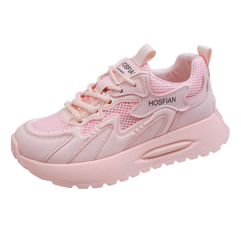 thick-soled pink dad shoes women's summer thin new small mesh breathable lightweight casual sneakers