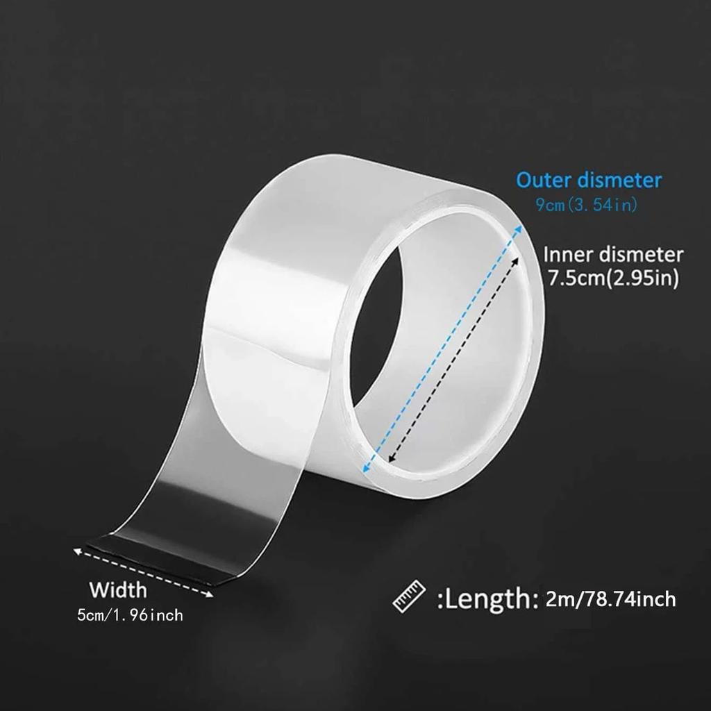 Double Sided Adhesive Tape Strong Transparent Nano Double Sided Sticky Tape Waterproof Reusable Wall Stickers Super Strong