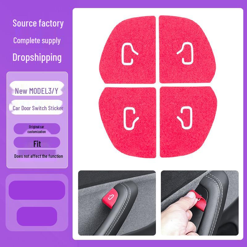 Tesla Model Y/3 Dörrknapp Klistermärke - Interiörskydd & Dekorationstillbehör